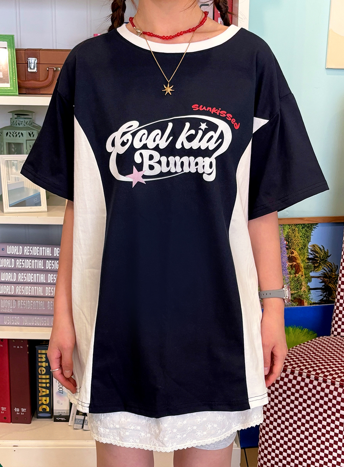 (navy) cool kid bunny T-shirt
